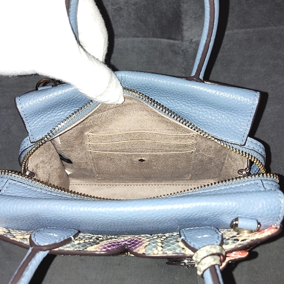 KATE SPADE NEW YORK SPENCER MULTICOLOR PYTHON TWO-WAY TOTE SPADE CHARMS DUSTBAG - Picture 15 of 17